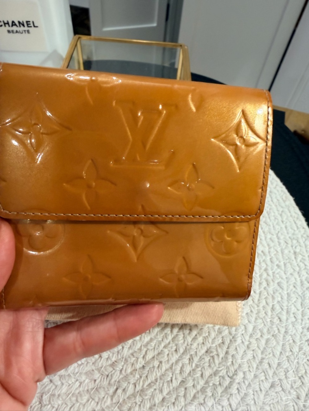 LV Vernis Patent Leather Wallet TH1015 Authentic Vintage + LV Dustie ❣️